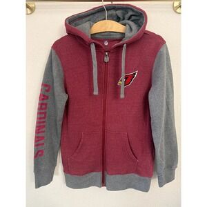 NFL Pro Line Arizona Cardinals Kids Hoodie Zip Up Burgundy Grey Boys‎ Medium